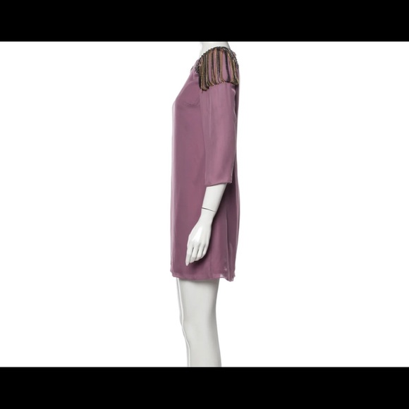 Tibi Lavender Silk Nile Bead Chain Shoulder Dress - Picture 4 of 9